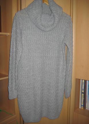 Крутое теплющее вязаное платье на зиму супер,размер с/л