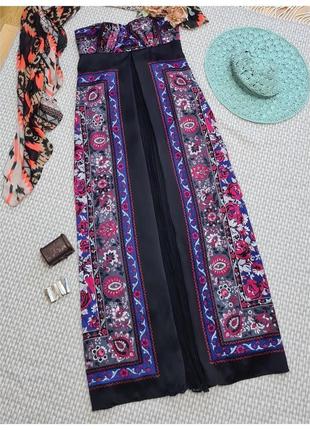 Шелковый длинный сарафан платье в пол monsoon в принт5 фото
