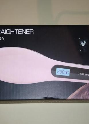 Электрическая расческа-выпрямитель fast hair straightener hqt 906 розовый (kg-2380)5 фото