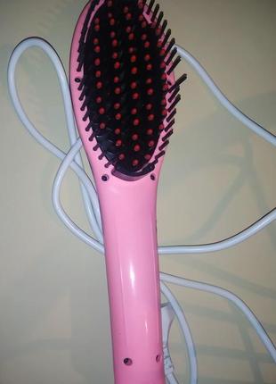 Электрическая расческа-выпрямитель fast hair straightener hqt 906 розовый (kg-2380)1 фото