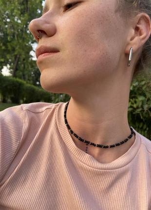 Чокер из бисера бисерная нить на шею украшения из бисера handmade из бисера