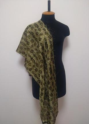 Палантин шарф, хустка травичка бахрома4 фото