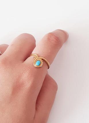 Винтажное кольцо с бирюзой2 фото