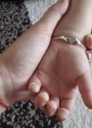 Сьильний браслет з сердечком для дочки девочки3 фото