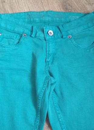 Котоновые эластичные джинсы зеленого цвета garcia, р. 25, замеры на фото8 фото
