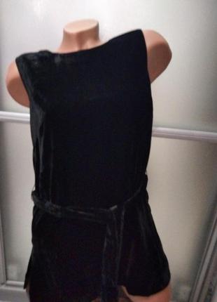 Класичний велюровий блузон (плаття) m&s чорний розм.8/383 фото