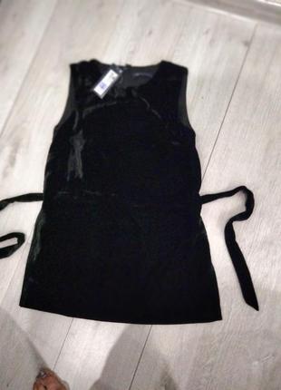 Класичний велюровий блузон (плаття) m&s чорний розм.8/385 фото