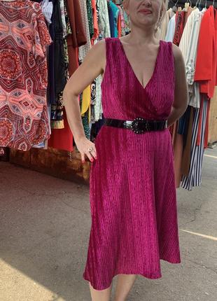 Сарафан фуксия, платье миди, яркое платье, розовое платье2 фото