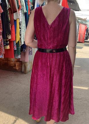 Сарафан фуксия, платье миди, яркое платье, розовое платье9 фото