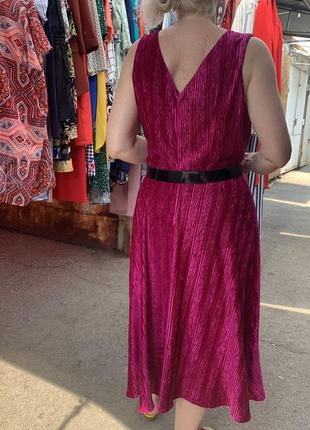Сарафан фуксия, платье миди, яркое платье, розовое платье6 фото