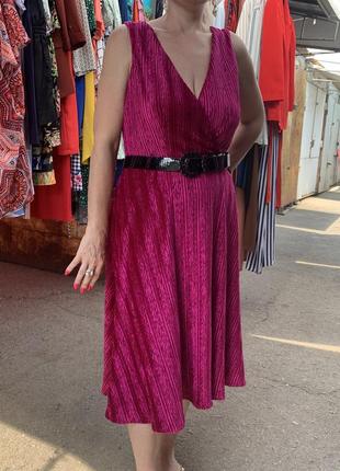 Сарафан фуксия, платье миди, яркое платье, розовое платье8 фото