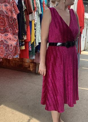 Сарафан фуксия, платье миди, яркое платье, розовое платье5 фото