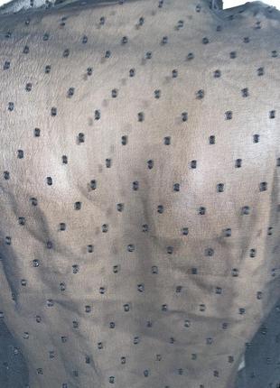 Чёрная шифоновая блузка в горошек,объёмные рукава,большой размер,батал(030)4 фото