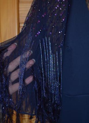 Роскошное платье asos design с кейфом из натуральных перьев, и бисерной бахромой!9 фото