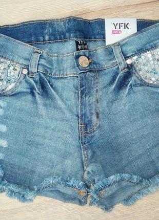 Классные джинсовые шорты y. f. k. германия европейское качество. распродажа.2 фото
