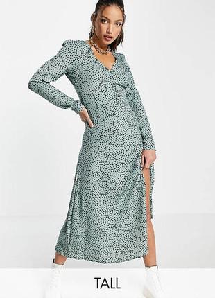 Шикарное платье магазина asos в мелкий горошек, бренда missguided,1 фото