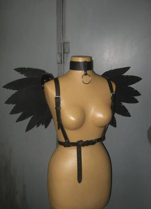 Крила ангела , шкіряні крила , великі крила, портупея, малефисента . halloween gothic,...