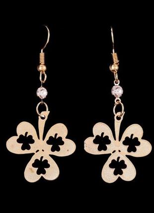 Стильные серьги клевер, новые! арт.9271