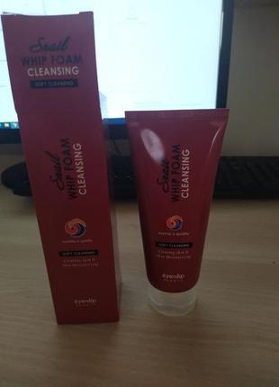 Пінка для вмивання з муцином равлики eyenlip snail whip cleansing foam2 фото