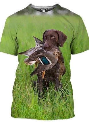 Мисливська футболка з собакою