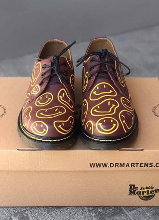 Туфли женские, мужские dr.martens 1461 cherry коричневые (др. мартинс, туфлі)3 фото