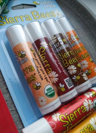 Натуральні бальзами для губ від sierra bees набір мікс