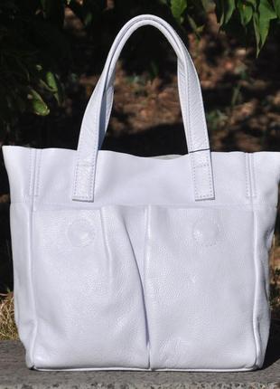 Шкіряна біла сумка, кольори в асортименті5 фото