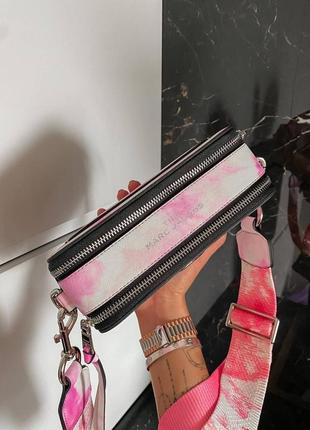 Сумка женская marc jacobs tay белая/розовые (марк джекобс, рюкзак, клатч, кошелек, сумочка)4 фото