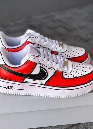 Nike air force white/red/black  кроссовки найк аир форс наложенный платёж купить10 фото