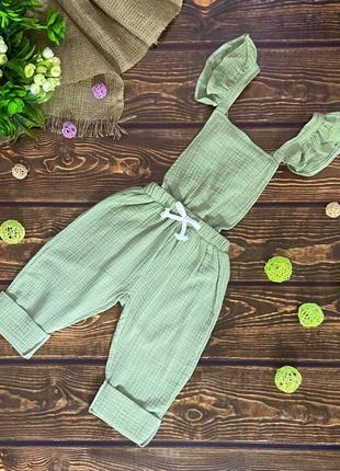 Мега крутой муслиновый комбинезон для девочки 4-6 лет