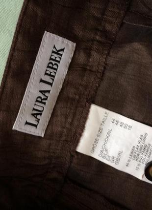 Прямые широкие укороченные льняные  брюки  laura lebeka