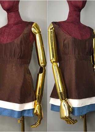 Normaluisa шёлковый топ итальянская майка блуза безрукавка коричневая туника шёлк rundholz owens2 фото