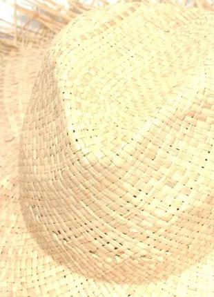 Шляпа соломенная складная широкополая с рваными краями