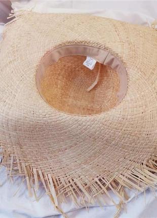 Шляпа соломенная складная широкополая с рваными краями