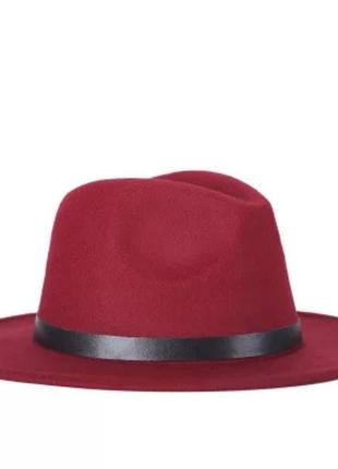 Женская фетровая шляпа федора бордовый
