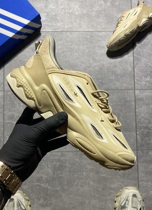 Мужские кроссовки adidas ozweego celox beige, кроссовки адидас озвиго бежевые сетка