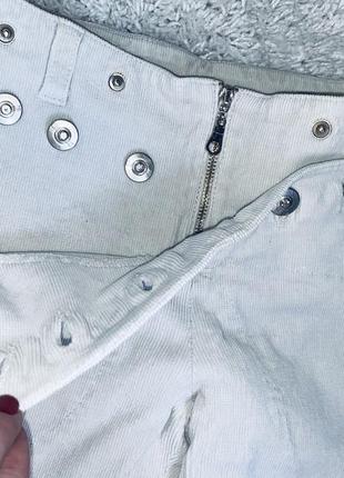 Вельветовые светлые белые молочные брюки оригинал krizo  необычный пошив3 фото