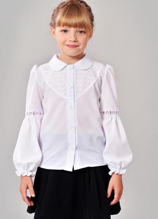 Шкільна форма, біла блузка діва 60311 фото