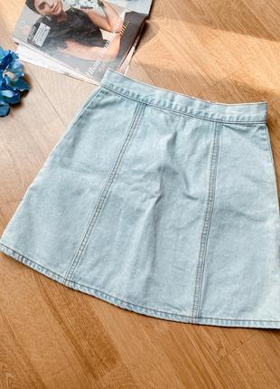 Актуальная джинсовая юбка женская юбка трапеция3 фото