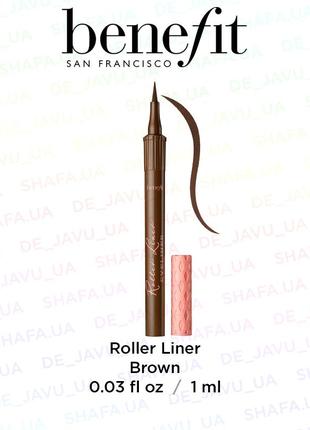 Водостойкая коричневая жидкая матовая подводка для глаз benefit roller liner brown1 фото