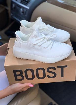 Adidas yeezy 350 white 🍏 білі жіночі чоловічі кросівки адідас ізі буст 350