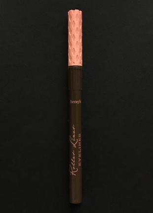 Водостойкая коричневая жидкая матовая подводка для глаз benefit roller liner brown4 фото