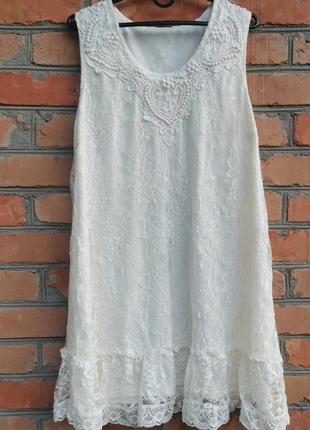 Шикарное итальянское ажурное платье