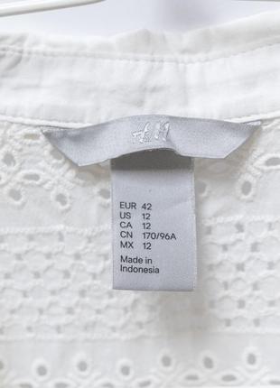 Красивая легкая белая летная блуза h&m ( прошва )3 фото