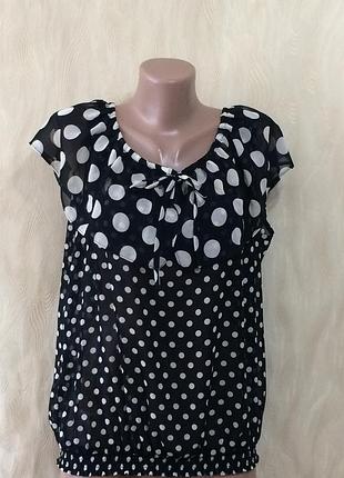 Шифоновая блуза в горох wallis, р.50-52