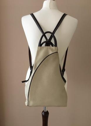 Кожаный рюкзак трансформер vera pelle  genuine leather италия