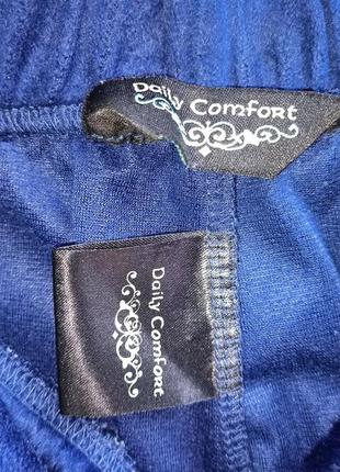 Синие эластичные велюровые штаны с карманами,52-58разм,.daily comfort.6 фото