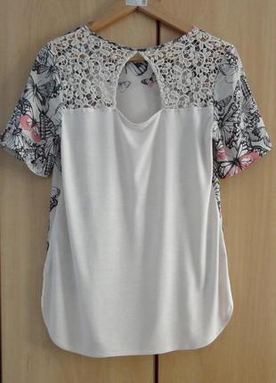 Супер брендовая рубашка блуза блузка хлопок кружево бабочки3 фото