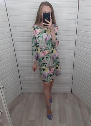 Прямое платье в цветочный принт h&m