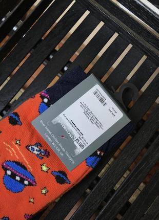 Кольорові помаранчеві шкарпетки в принт нло космос від river island vn113 фото